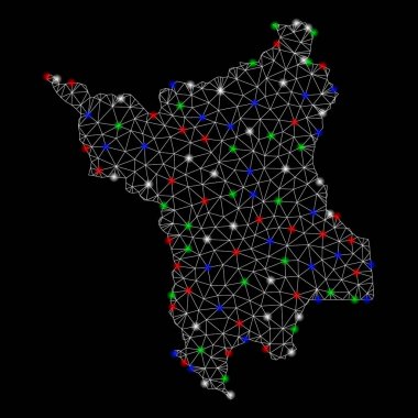 Işık Spotlar ile parlak Mesh karkas Roraima devlet Haritası