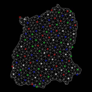 Parlama Spotlar ile parlak mesh ağ sikim devlet Haritası