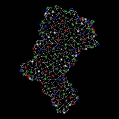 Işık Spotlar ile parlak Mesh karkas Silesian Voivodeship Haritası