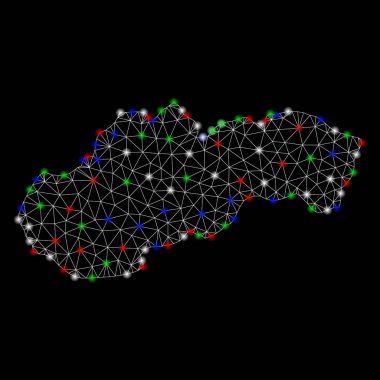Parlak kafes karkas Slovakya harita flare Spotlar ile