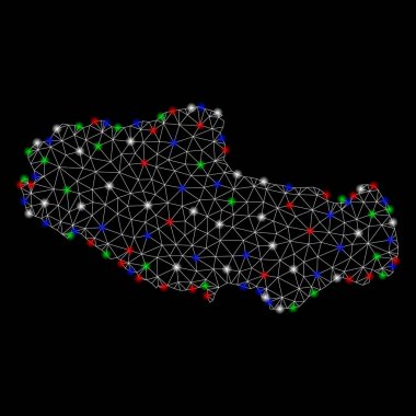 Parlak kafes ağ Tibet Çin toprakları haritası ile Flash Spotlar