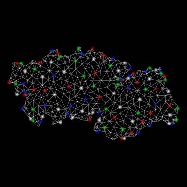 Parlak kafes 2D Toledo Province haritası ile ışık Spotlar