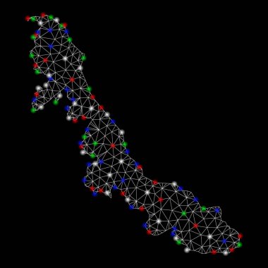 Parlak kafes 2D Veracruz devlet haritası ile Flash Spotlar