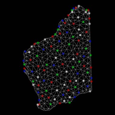 Parlama Spotlar ile Bright mesh ağ Batı Avustralya Haritası