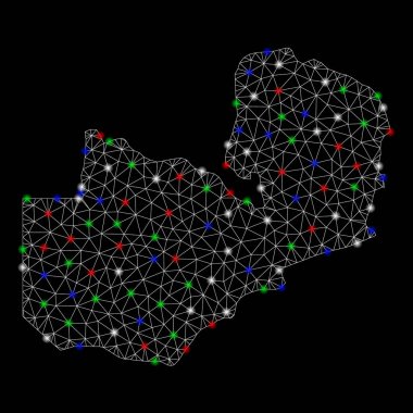 Işık Spotlar ile Bright mesh ağ Zambiya Haritası