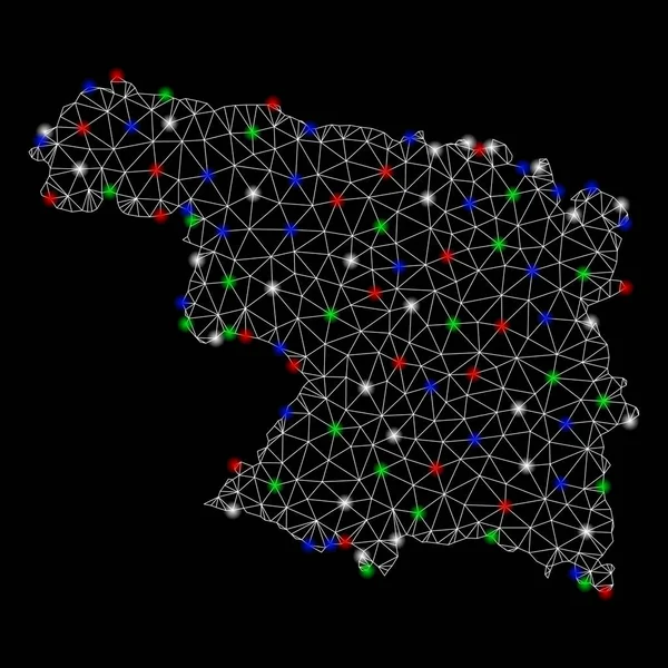 Bright Mesh 2D Zamora Province Map with Flare Spots