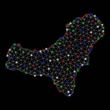 Işık Spotlar ile parlak Mesh karkas El Hierro Adası Haritası