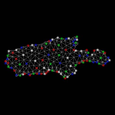 Flash Spotlar ile parlak Mesh karkas Kanguru Adası Haritası