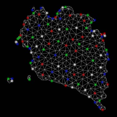 Parlama Spotlar ile parlak Mesh 2D Ko Pha Ngan Haritası
