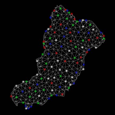 Parlak Mesh ağı Flash Spotlar ile La Graciosa Adası Haritası