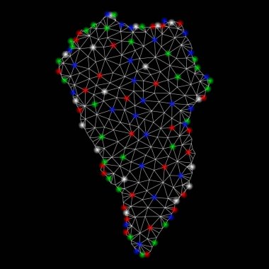 Işık Spotlar ile parlak Mesh karkas La Palma Adası Haritası