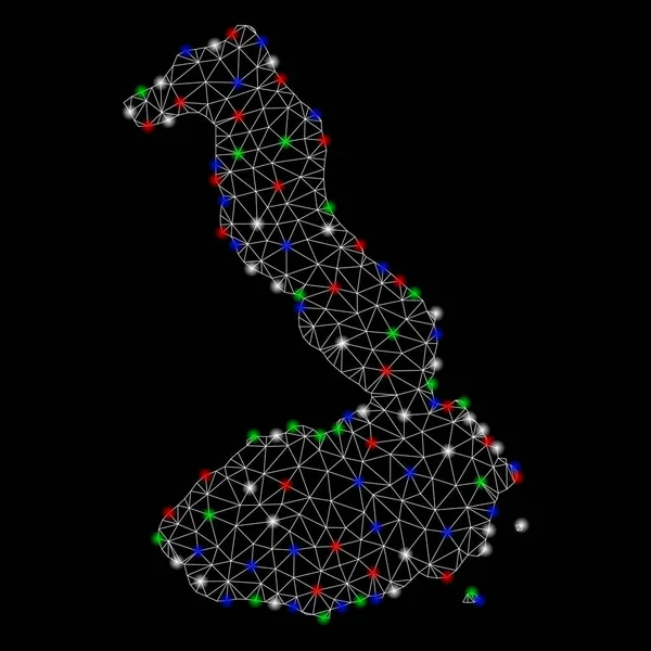 Parlayan Spotlar ile parlak Mesh 2D Isabela Adası Galapagos Haritası