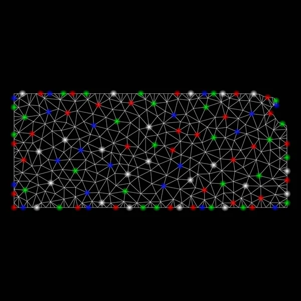 Işık Spotlar ile Bright mesh ağ Kansas devlet Haritası