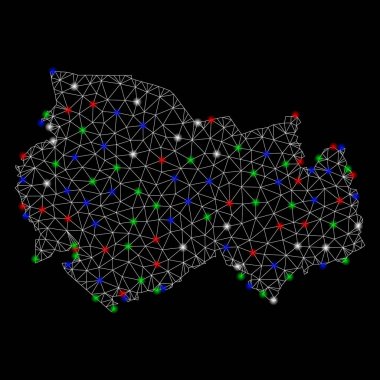Parlak Mesh 2D Novosibirsk bölge haritası ile Flash Spotlar