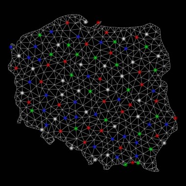 Flash Spotlar ile parlak Mesh 2D Polonya Haritası