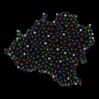 Parlama Spotlar ile parlak kafes tel çerçeve Soria Eyaleti Haritası