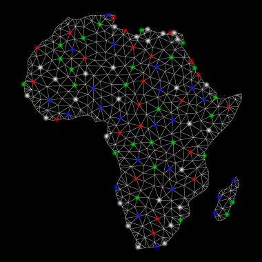 Flash Spotlar ile parlak Mesh karkas Afrika Haritası