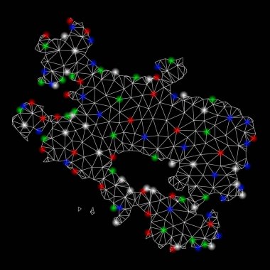 Flash Spotlar ile parlak Mesh karkas Alava Eyaleti Haritası