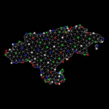 Parlayan Spotlar ile parlak Mesh karkas Cantabria Eyaleti Haritası