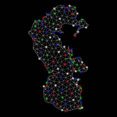 Işık spotları ile parlak Mesh karkas Hazar Denizi Haritası
