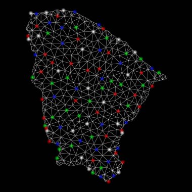 Flash Spotlar ile parlak Mesh karkas Ceara devlet Haritası