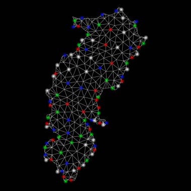 Flash Spotlar ile parlak mesh ağ Chhattisgarh devlet Haritası