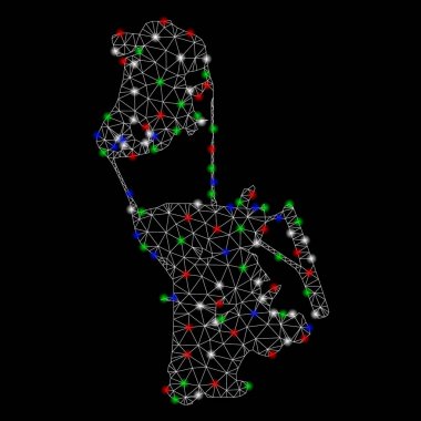 Parlak kafes karkas Çin Macau harita flare Spotlar ile