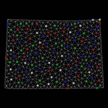 Parlama Spotlar ile parlak Mesh tel çerçeve Colorado devlet Haritası