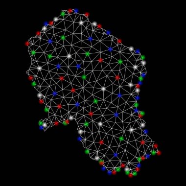 Işık Spotlar ile Bright Mesh 2D Cordoba Ispanyol Eyaleti Haritası