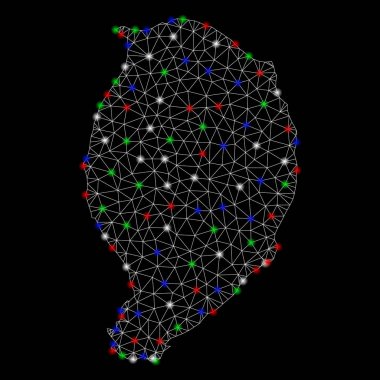 Flash Spotlar ile parlak Mesh karkas Corvo Adası Haritası