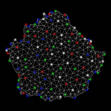 Flash Spotlar ile parlak Mesh karkas Cuenca Eyaleti Haritası