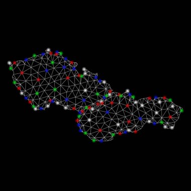 Parlak kafes karkas Çekoslovakya Haritası flare Spotlar ile