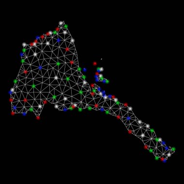 Işık spotları ile parlak Mesh karkas Eritre Haritası