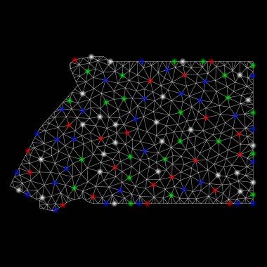 Işık Spotlar ile parlak Mesh karkas Ekvator Gine Haritası