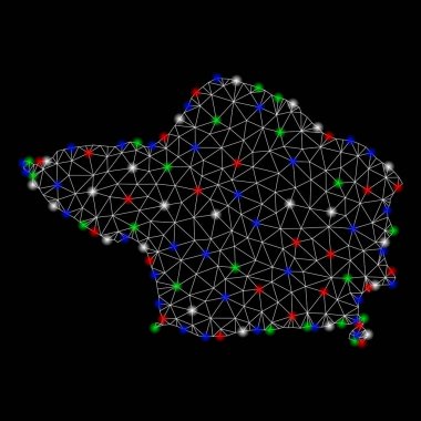Işık Spotlar ile parlak Mesh karkas Faial Adası Haritası