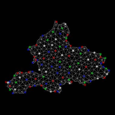 Parlak kafes 2D Gelderland Eyaleti Haritası ile Flash Spotlar