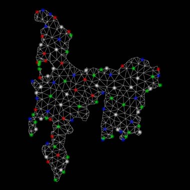 Flare Spotlar ile parlak Mesh 2D Hamilton Adası Haritası