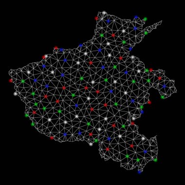 Parlama Spotlar ile parlak kafes ağ Henan Eyaleti Haritası