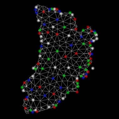 Parlayan Spotlar ile parlak Mesh karkas Lleida Eyaleti Haritası