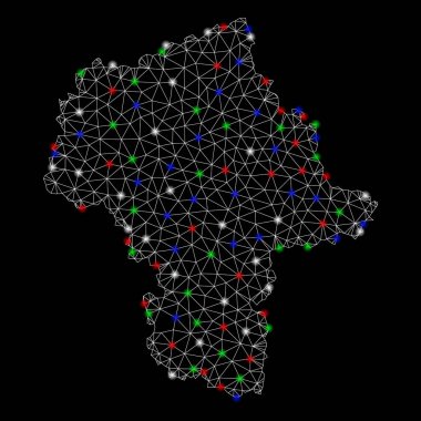 Işık Spotlar ile parlak Mesh 2D Masovian Voivodeship Haritası