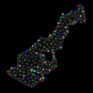 Parlak kafes karkas Monaco harita flare Spotlar ile