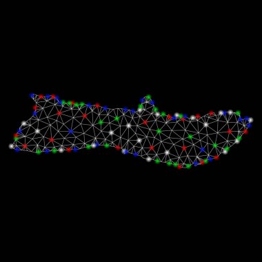 Parlak Mesh karkas Molokai Adası Map Flash Spotlar ile