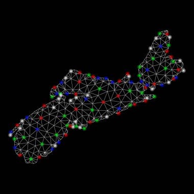 Parlama Spotlar ile parlak Mesh karkas Nova Scotia Eyaleti Haritası
