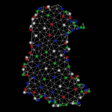Parlama Spotlar ile parlak kafes ağ Palencia Eyaleti Haritası