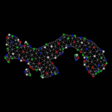 Flash Spotlar ile parlak Mesh 2D Panama Haritası