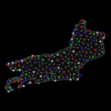 Işık Spotlar ile parlak kafes ağ Piaui devlet Haritası