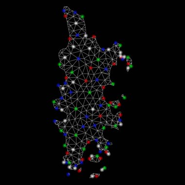 Flash Spotlar ile Bright mesh ağ Phuket Haritası