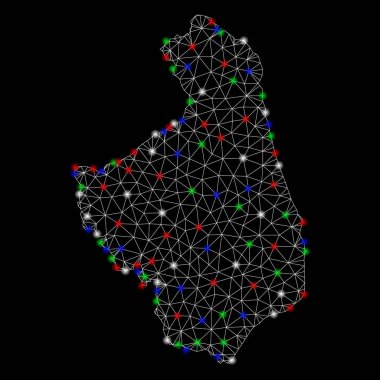 Flash Spotlar ile parlak Mesh karkas Podlaskie Voivodeship Haritası