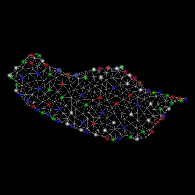 Parlama Spotlar ile Bright mesh ağ Portekiz Madeira Adası Haritası