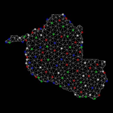 Işık Spotlar ile parlak Mesh karkas Rondonia devlet Haritası